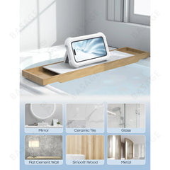Waterproof Shower Phone Holder with 480° Rotation, Angle Adjustable, Wall Mounted Phone Holder for Bathroom Kitchen, Up to 6.8 Inch Phone