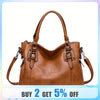 Boutique Fashion Handbag Tote Bag Soft Faux Vegan Leather Retro Design Large Capacity Multi-Pocket Casual Shoulder Crossbody Bag