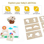 Montessori Drawing Toys Wooden DIY Kids Toys Painting Template Stencils Learning Educational Toys for Children Great Gift Idea 20pcs