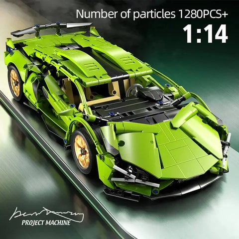 Racing Car Building Blocks 1280pcs Technical Supercar Model Mechanical Speed Vehicle Brick Puzzle Toy Gift