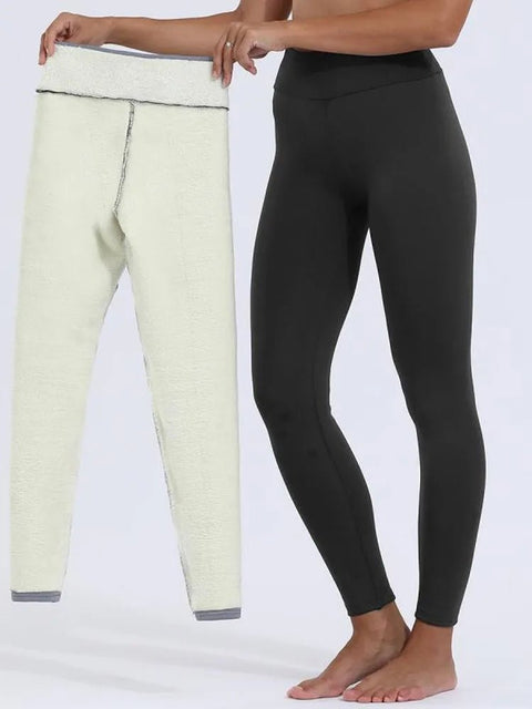 Fleece Lined Leggings Women High Waist Warm Thick Winter Cold-Resistant Casual Fashion Pants
