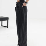 Women's Baggy  Long Jeans Black Wide Leg Trousers Streetwear Vintage High Waist Denim Pants Big Pocket