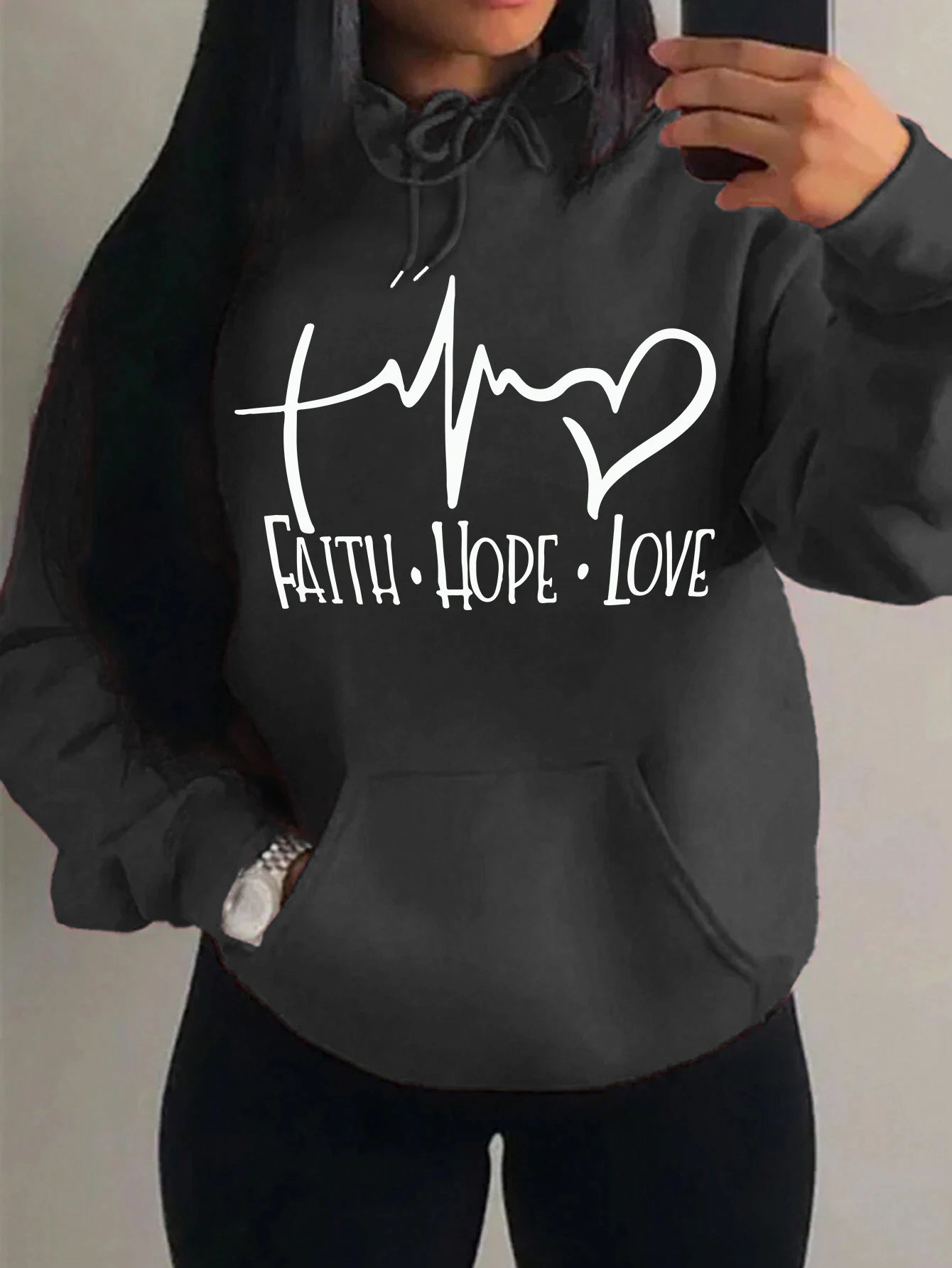 women's hoodie dark grey