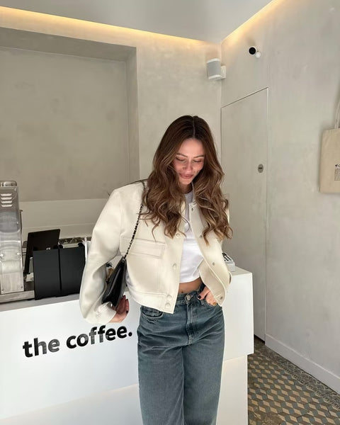 Bomber Jacket Women Trendy Long Sleeve Big Pockets Casual Chic Outerwear Fashion Coat