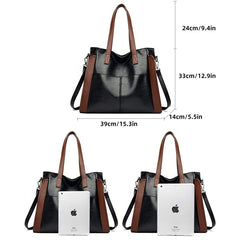Women's Large Capacity Shoulder Bag PU Leather Crossbody Tote Bag