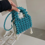 Fashion Retro Pearl Crossbody Bag Shoulder Bag Mini Versatile Hand Woven Beaded Handbag