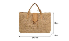 Bohemian Handmade Straw Bag For Women Large Capacity Rattan Durable Shoulder Handbags