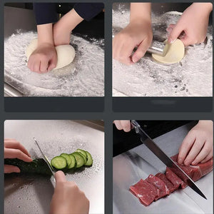 Stainless Steel Cutting Board With Lip Multifunction Pastry Baking Board Food Chopping Board Countertop Protector Cooking Tools
