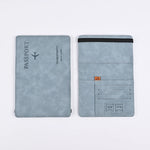 PU Leather Passport Wallet Travel Document Card Holder