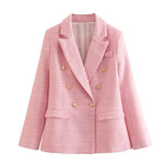 Double Breasted Button Up Casual Coat Women's Blazer