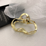 Extra Large Metal Twisted Hair Claw Clip Minimalist Extra Large Gold/Silver Pretzel Hair Claw Clamp for Thick Hair