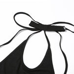 Sexy Fairy Grunge Long Sleeve Y2k Hooded Crop Top Streetwear Strappy Asymmetrical Trendy T Shirts