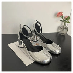 silver shoes