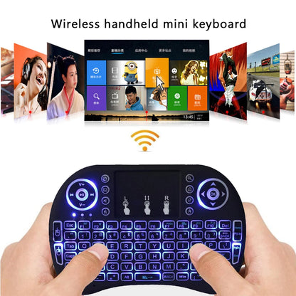 2.4G Air Mouse with Touchpad Wireless Keyboard i8 Multilanguage Backlit Mini Wireless Keyboard for PC Android TV Box English Spanish French Portuguese & more