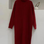 Women's Casual Sweater Dress High Collar Loose Thick Warm Long Sweater Dress
