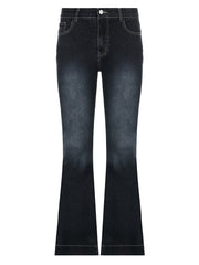 Women's Y2K Flare Jeans Vintage Low Waist Pants Aesthetic Streetwear Casual Denim Pants