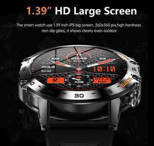 Bluetooth Call 1.39" Smart Watch Men's Sports Fitness Tracker Watches Stainless Steel or Rubber Band Waterproof Smartwatch for Android IOS