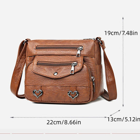 Faux Leather Crossbody Bag Women Soft Lightweight Large Capacity Shoulder Messenger Handbag