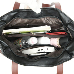 Women's Large Capacity Shoulder Bag PU Leather Crossbody Tote Bag