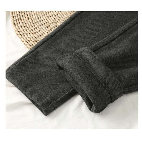 Wool Pants For Women Harem Pencil Pants Autumn Winter High-Waist Casual Office Trousers