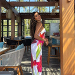 Stunning Strapless Printed Maxi Dress - Chic Women's Beach Robe