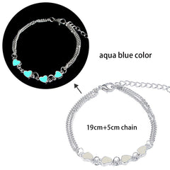 Luminous Glow In The Dark Bracelet Lotus Charm Flower Shaped Charm Bracelet for Women Natural Turquoise Stones Ladies Yoga Prayer Jewelry