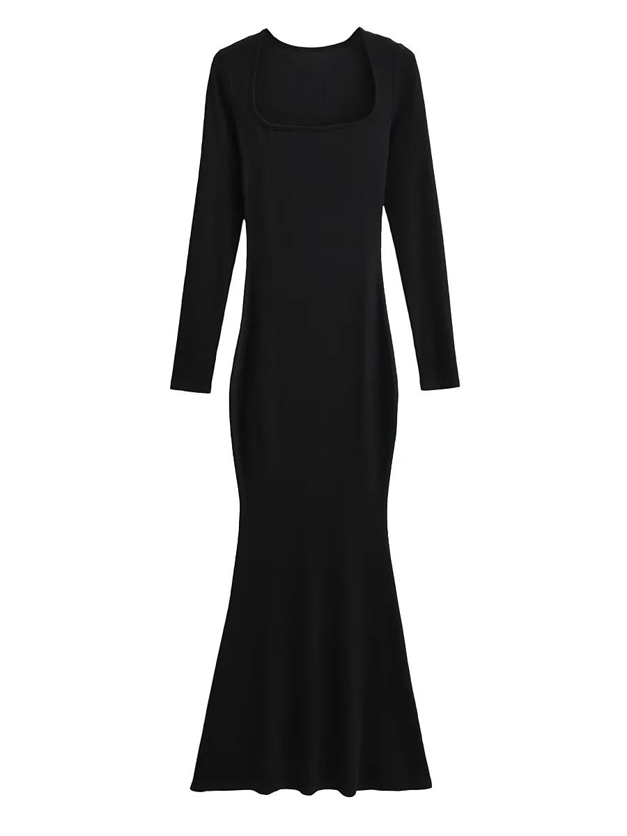 casual mermaid maxi dress Love In Your Eyes Black Knotted Mermaid Maxi Dress