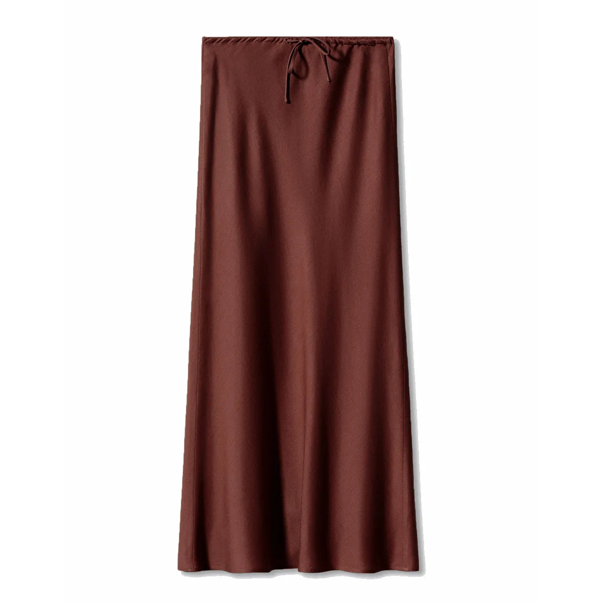 Brown slip skirt on a white background