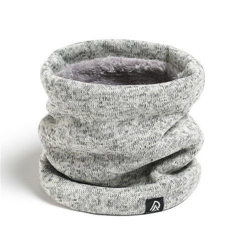 Winter Neck Warmer Scarf Unisex Plush Knitted Windproof Double Layer Warm Casual Fashion