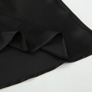 Elegant Satin Black Trumpet Skirts Boutique Fashion High Waist Skirts for Women Office Long Skirt All Seasons