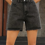 Women's Blue Denim Shorts High Waist Casual Chic Loose Jean Shorts