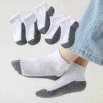 5 Pairs/Lot Cotton Children Socks New Fashion Black White Gray For 1-12 Years Kids Teen Student Baby Girl Boy Socks