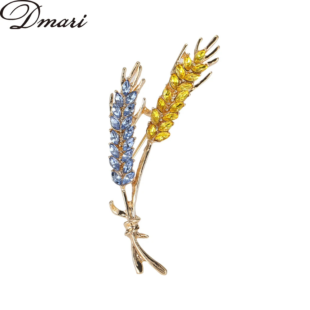 Women's Brooches Trendy Fashion 3-Color Rhinestone Ear of Wheat Lapel Pins Luxury Jewelry Accessories For Clothing