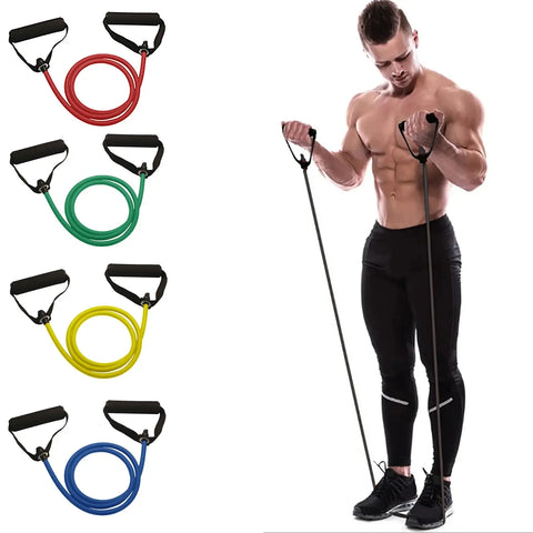 Resistance Bands Unisex With Handles Exercise Workout Strength Training Equipment Home Travel Gym