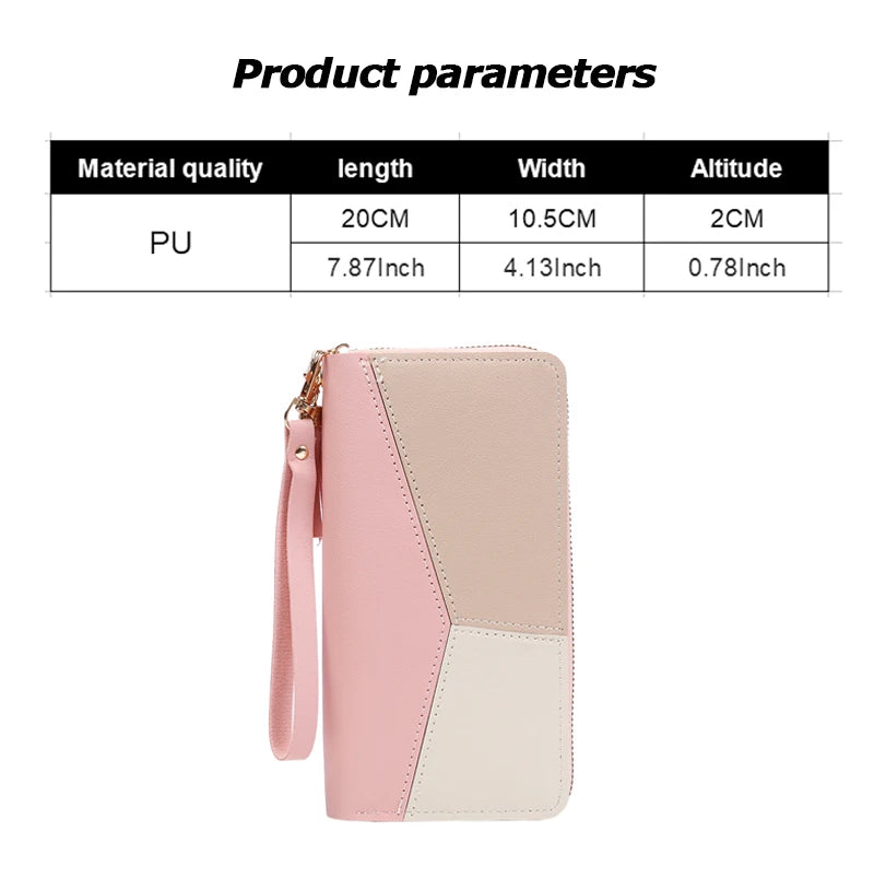 New Fashion Faux Leather Zipper Wallet Long Clutch Coin Purse Card Holder Billfold Wallet