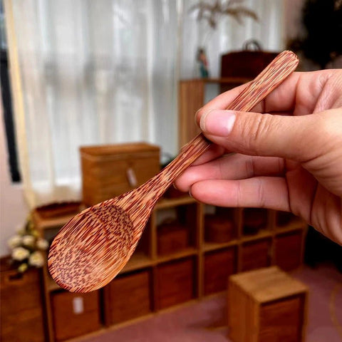 Coconut Wood Bowl Set Natural Wooden Salad Ramen Bowl Spoon Kitchen Tableware Eco-Friendly Gift
