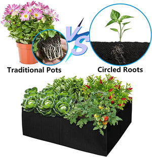Square Planting Container, Garden Grow Bags, Felt Plant Bags, Indoor/Outdoor Grow Bags for Plants, Vegetables, Fruits