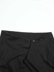 High Waist Pleated Irregular Long Wide Leg Pants Loose Fit Pants for Women