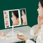 Makeup Vanity Mirror with Lights - 3 Color Lighting Modes 60 LED 1x/2x/3x Magnification, 360° Adjustable Rotation USB Charging