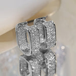 Women's Fashion Oval Cut Earrings Silver/Gold Fine Cubic Zirconia Stud Earrings