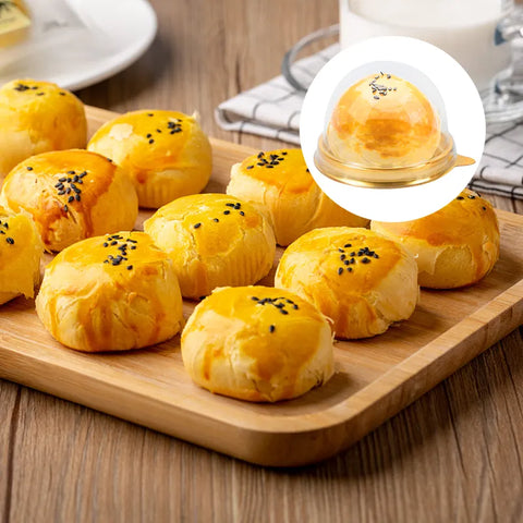 10/20 Piece Lot Mini Dessert Cake Container Round & Square Cup Cake Container Box Transparent Cupcake Pastry Baking Packaging Boxes Wedding Party Supplies Christmas Gift Birthdays