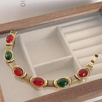 Vintage Y2K Solid Bracelet with Colorful Crystals Handmade Jewelry Gift Bracelet for Her