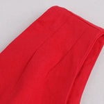 Red Pleated Plain Solid Vintage Dress Wrap V-Neck Belted Elegant Party Retro Spring Summer Dresses