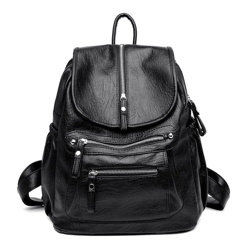 Women's High Quality Leather Backpacks Vintage School Genuine Leather Backpack Shoulder Bag