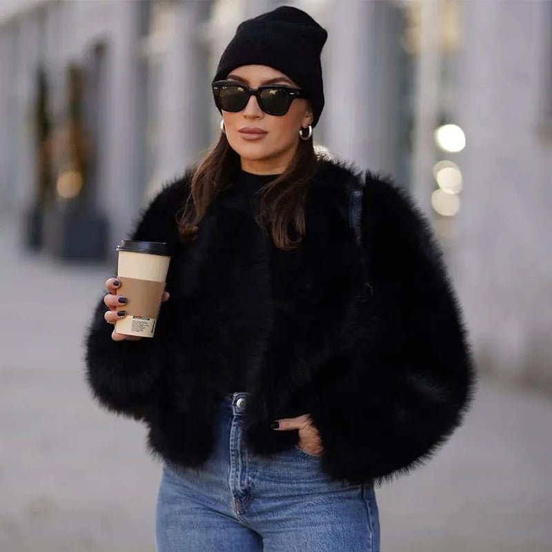 Faux Fur coat black