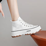 High-Top Lace-Up Casual High Platform Canvas Sneakers Non-Slip Running Shoes Wear Resistant Vulcanized Shoes