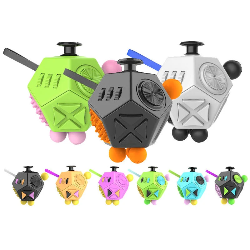 12-Sided Fidget Cube Toys Anti-Stress Antistress Sensory Toys For Children Kids Adults Autism ADHD OCD Anxiety Relief Improves Focus