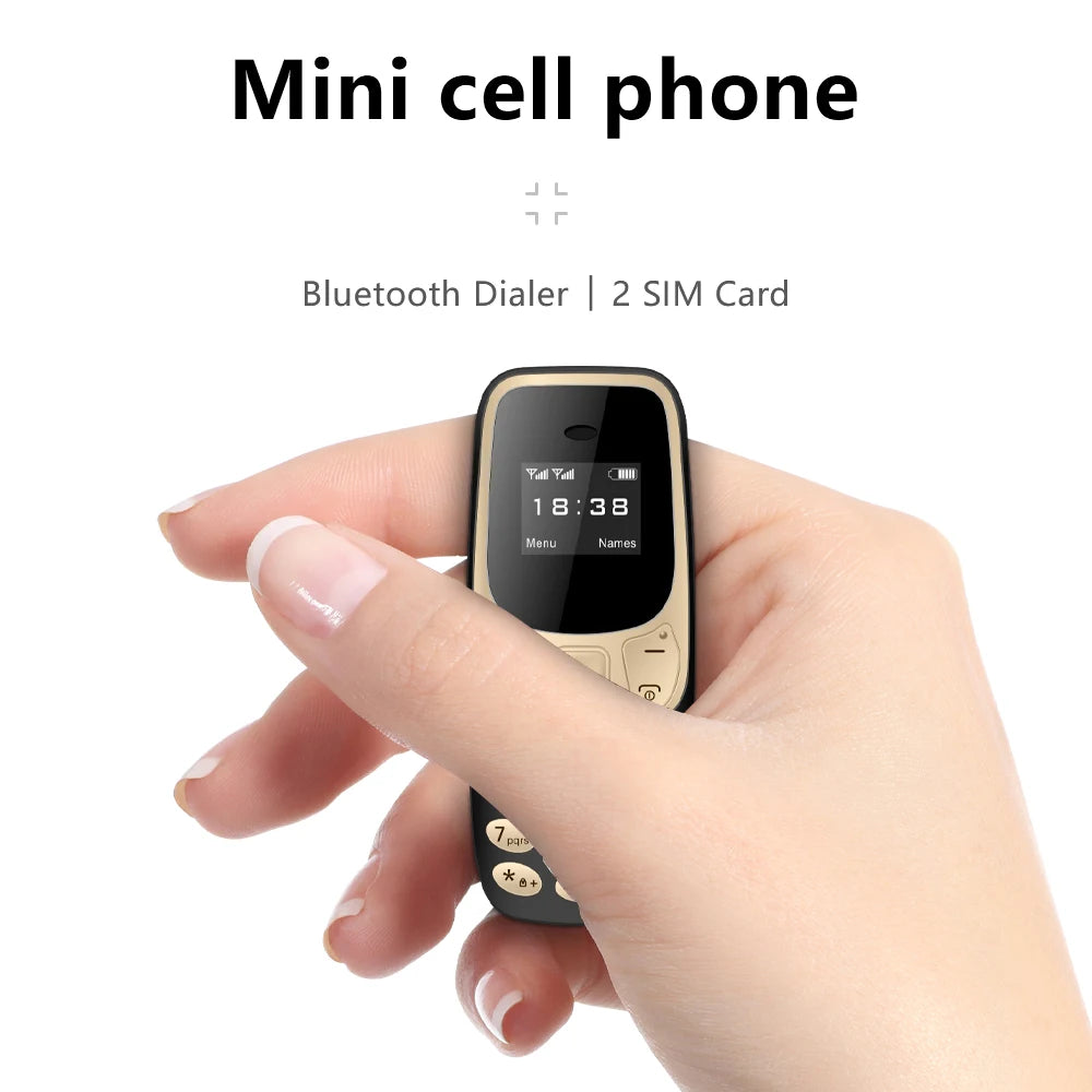 BM10 Mini Mobile Phone 2 SIM Card Bluetooth Earphone Voice Changer Dialer Low Radiation Sound Recording Super Small Cellphone Great Gift