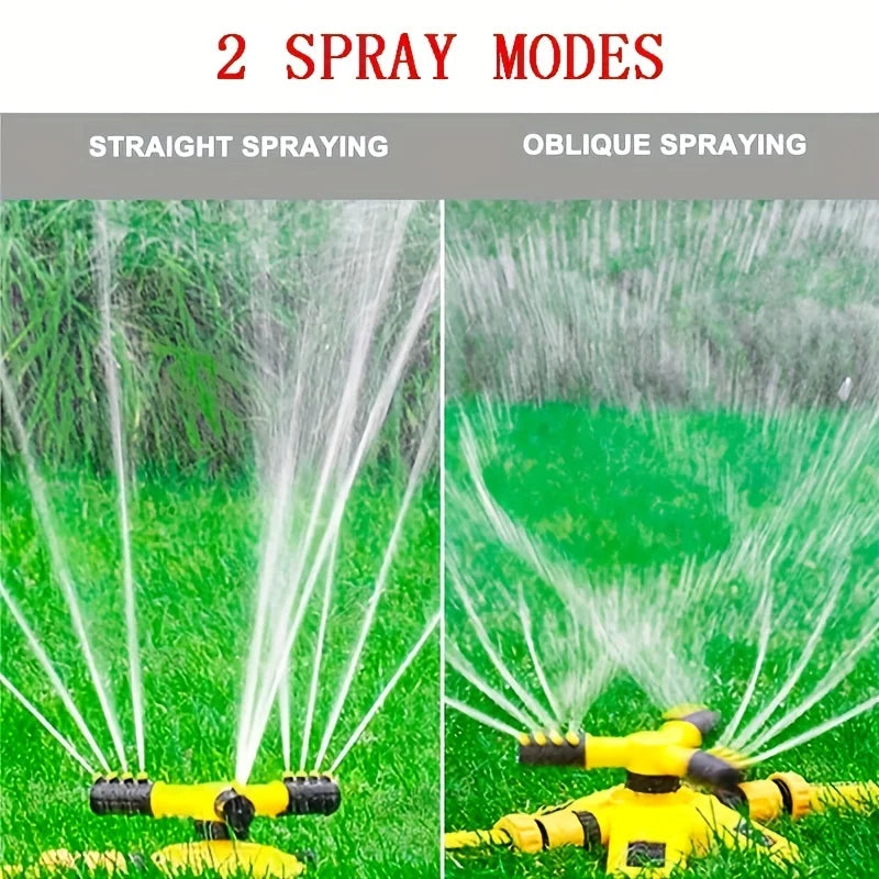 Water Sprinkler 360° Automatic Rotating Trigeminal Sprinkler For Irrigation Rotating Sprinkler Sprinkler Sprayer Lawn Watering Gardening