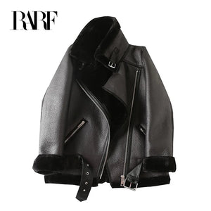 Faux leather jacket black